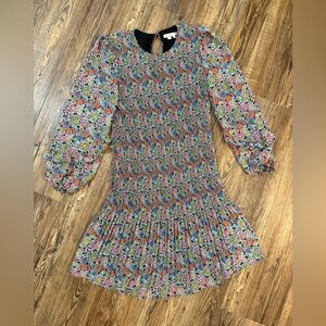 STUNNING! Boden Plisse midi dress flutter sleeves size 10 L 💕💕
